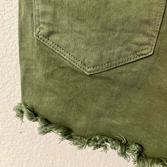 Olive Green Vigoss Jean Shorts - Picture 4 of 6